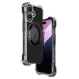 For iPhone 16 Plus R-JUST RJ51-1 Hollow Rotating Holder MagSafe Magnetic Metal Phone Case(Silver Grey) - iPhone 16 Plus Cases by R-JUST | Online Shopping South Africa | PMC Jewellery | Buy Now Pay Later Mobicred