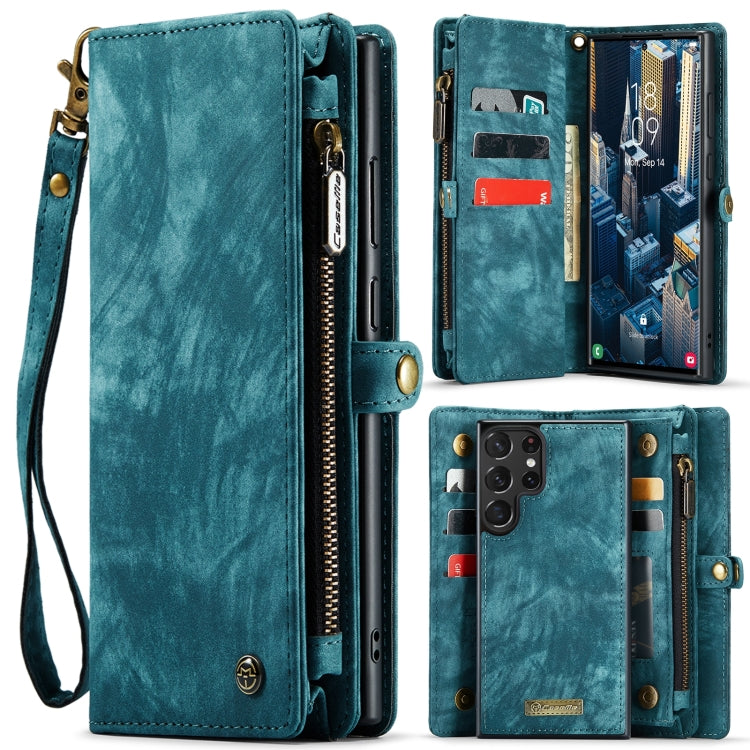 For Samsung Galaxy S24 Ultra 5G CaseMe 008 Detachable Multifunctional Leather Phone Case(Blue)