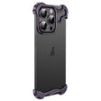 For iPhone 13 Pro Max Frameless Metal Corner Pad Phone Case with Lens Film(Purple) - iPhone 13 Pro Max Cases by PMC TechLife | Online Shopping South Africa | PMC TechLife | Buy Now Pay Later Mobicred