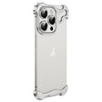 For iPhone 13 Pro Max Frameless Metal Corner Pad Phone Case with Lens Film(White) - iPhone 13 Pro Max Cases by PMC TechLife | Online Shopping South Africa | PMC TechLife | Buy Now Pay Later Mobicred
