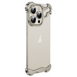 For iPhone 13 Pro Max Frameless Metal Corner Pad Phone Case with Lens Film(Grey) - iPhone 13 Pro Max Cases by PMC TechLife | Online Shopping South Africa | PMC TechLife | Buy Now Pay Later Mobicred