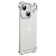 For iPhone 13 Frameless Metal Corner Pad Phone Case with Lens Film(White) - iPhone 13 Cases by PMC TechLife | Online Shopping South Africa | PMC TechLife | Buy Now Pay Later Mobicred