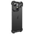 For iPhone 13 Frameless Metal Corner Pad Phone Case with Lens Film(Black) - iPhone 13 Cases by PMC TechLife | Online Shopping South Africa | PMC TechLife | Buy Now Pay Later Mobicred