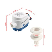12V-1100GPH Yacht Automatic Bilge Pump with Drain Pipe