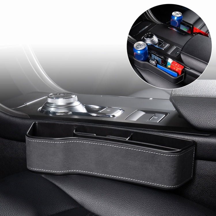 Car Multi-functional Console Box Cup Holder Seat Gap Side Storage Box, Frizzled Feather Style, Color:Grey(Main Driver Seat)