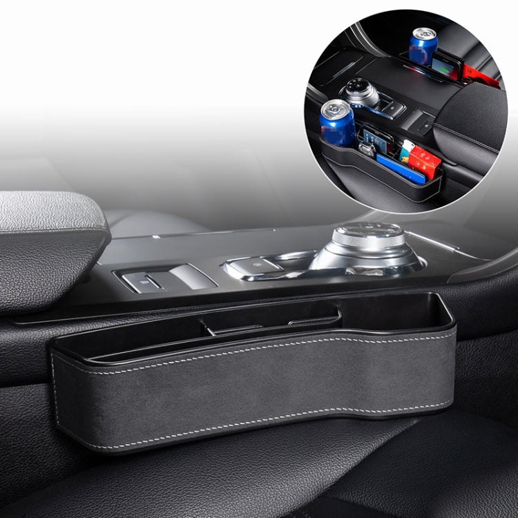 Car Multi-functional Console Box Cup Holder Seat Gap Side Storage Box, Frizzled Feather Style, Color:Grey(Front Passenger Seat)