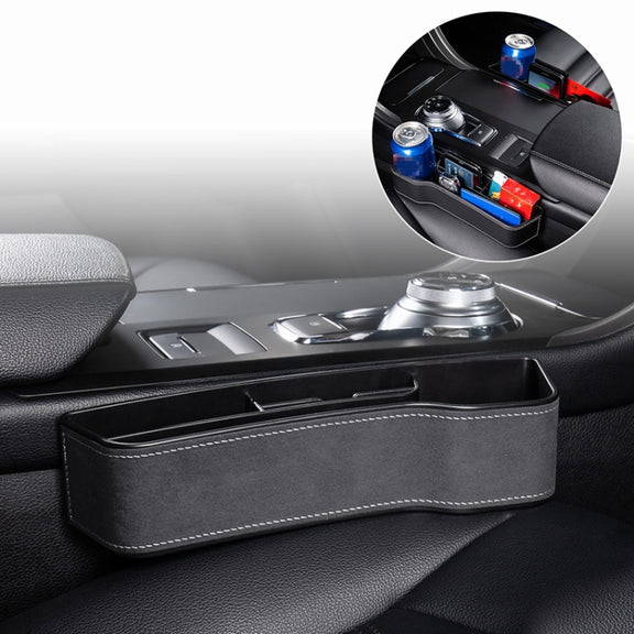 Car Multi-functional Console Box Cup Holder Seat Gap Side Storage Box, Frizzled Feather Style, Color:Grey(Front Passenger Seat)