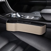 Car Multi-functional Console Box Cup Holder Seat Gap Side Storage Box, Leather Style, Color:Beige(Main Driver Seat)