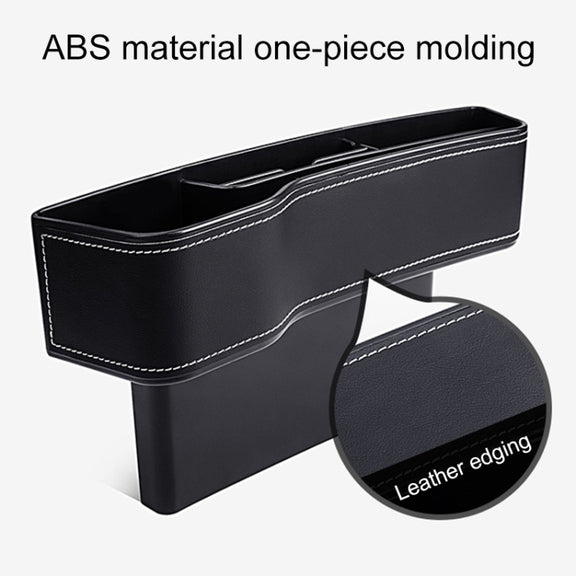 Car Multi-functional Console Box Cup Holder Seat Gap Side Storage Box, Leather Style, Color:Beige(Front Passenger Seat)