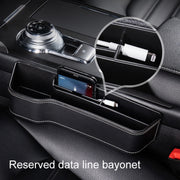 Car Multi-functional Console Box Cup Holder Seat Gap Side Storage Box, Leather Style, Color:Beige(Front Passenger Seat)