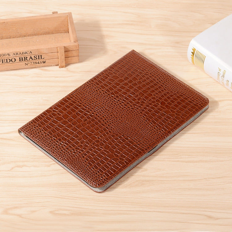 For Samsung Galaxy Tab S9 Crocodile Texture Leather Tablet Case(Brown)