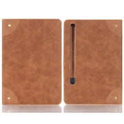 For Samsung Galaxy Tab S9 FE Retro Book Leather Tablet Case(Light Brown)