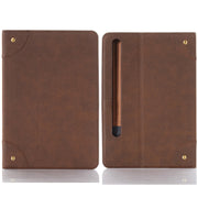 For Samsung Galaxy Tab S9 FE Retro Book Leather Tablet Case(Dark Brown)