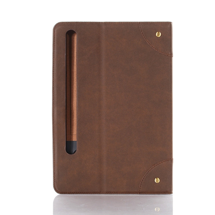 For Samsung Galaxy Tab S9 FE Retro Book Leather Tablet Case(Dark Brown)