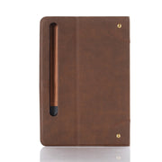 For Samsung Galaxy Tab S9 FE Retro Book Leather Tablet Case(Dark Brown)
