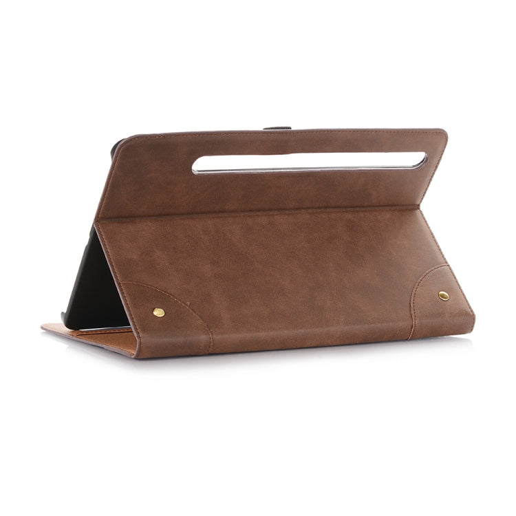 For Samsung Galaxy Tab S9 FE Retro Book Leather Tablet Case(Dark Brown)