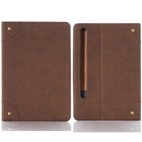 For Samsung Galaxy Tab S9 FE Retro Book Leather Tablet Case(Dark Brown)