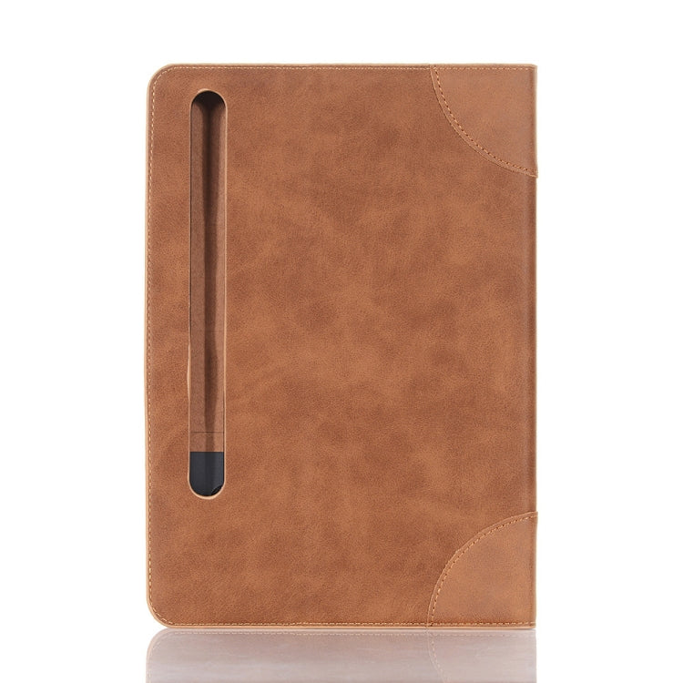 For Samsung Galaxy Tab S9 Retro Book Leather Tablet Case(Light Brown)