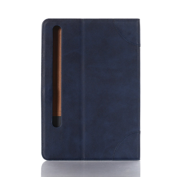 For Samsung Galaxy Tab S9 Retro Book Leather Tablet Case(Dark Blue)