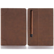 For Samsung Galaxy Tab S9 Retro Book Leather Tablet Case(Dark Brown) - Galaxy Tab S9 Cases by PMC Jewellery | Online Shopping South Africa | PMC Jewellery | Buy Now Pay Later Mobicred