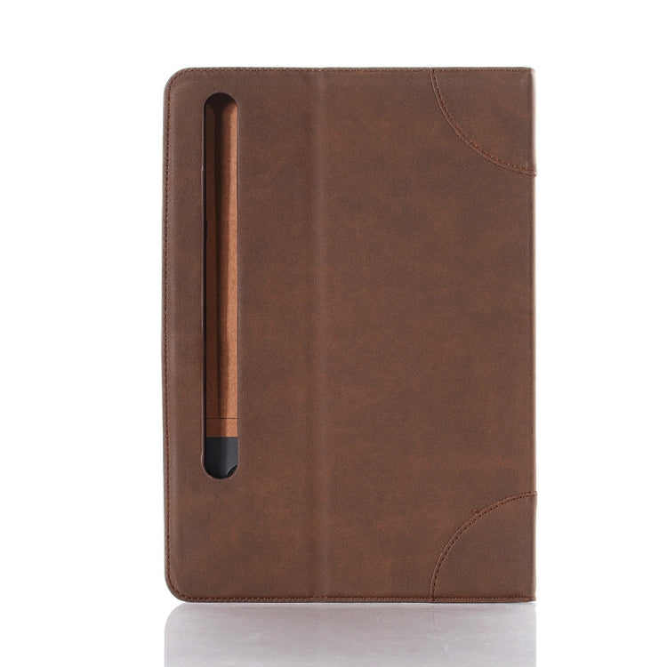 For Samsung Galaxy Tab S9 Retro Book Leather Tablet Case(Dark Brown)