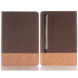 For Samsung Galaxy Tab S9 FE Cross Texture Stitching Leather Tablet Case(Dark Brown) - Galaxy Tab S9 FE by PMC Jewellery | Online Shopping South Africa | PMC Jewellery | Buy Now Pay Later Mobicred