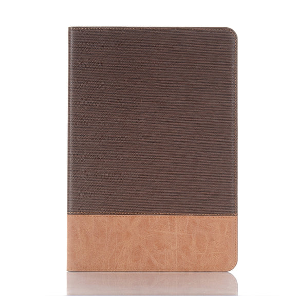 For Samsung Galaxy Tab S9 FE Cross Texture Stitching Leather Tablet Case(Dark Brown)