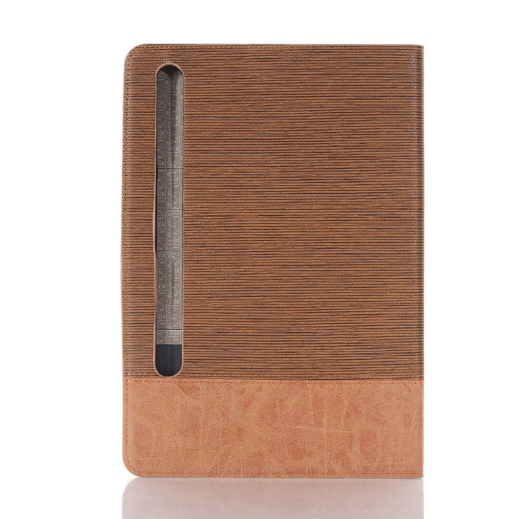 For Samsung Galaxy Tab S9 FE Cross Texture Stitching Leather Tablet Case(Light Brown)
