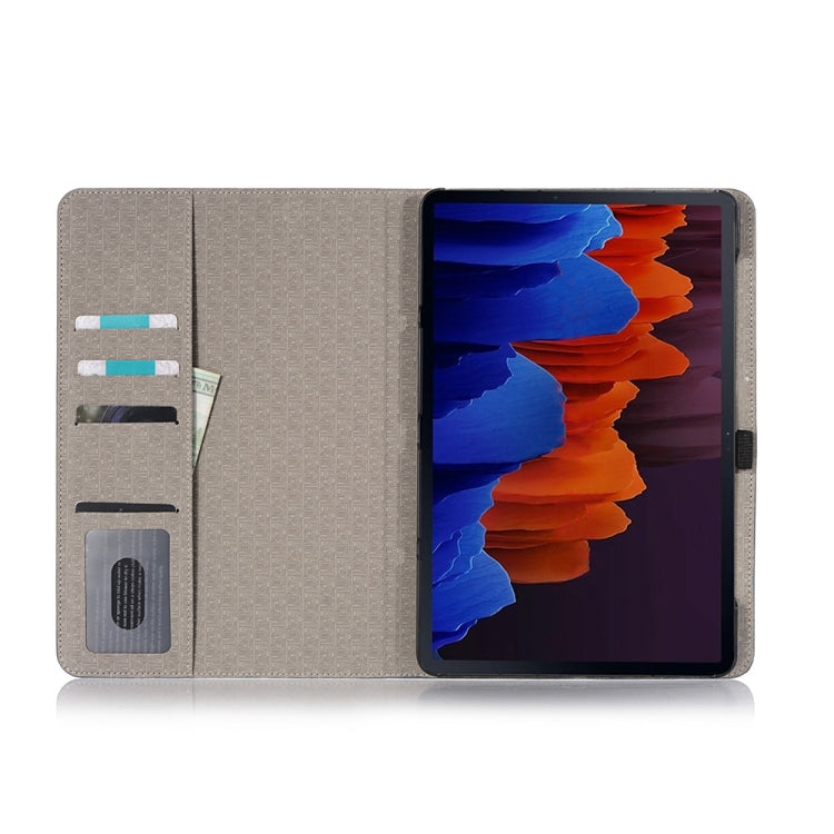 For Samsung Galaxy Tab S9 FE Cross Texture Stitching Leather Tablet Case(Light Brown)