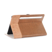 For Samsung Galaxy Tab S9 FE Cross Texture Stitching Leather Tablet Case(Light Brown)