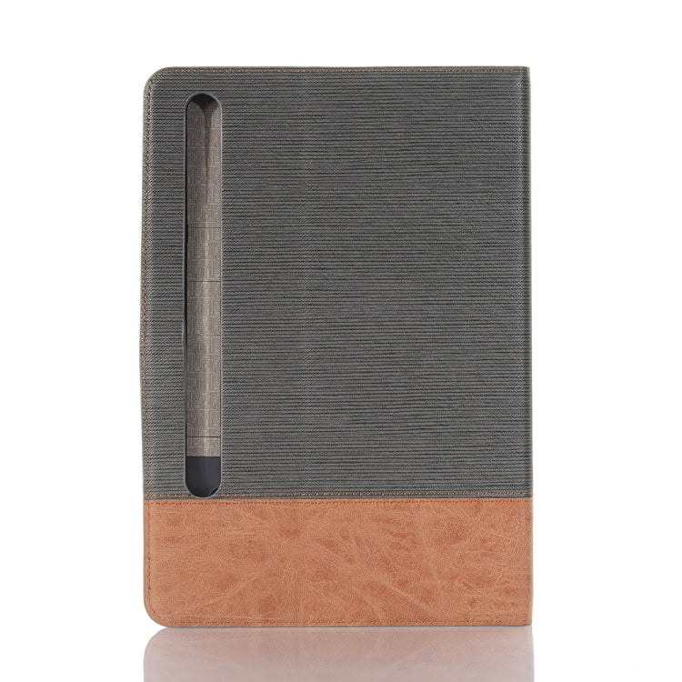 For Samsung Galaxy Tab S9 FE Cross Texture Stitching Leather Tablet Case(Dark Grey)