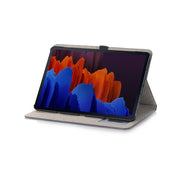 For Samsung Galaxy Tab S9 Cross Texture Stitching Leather Tablet Case(Dark Blue)