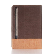 For Samsung Galaxy Tab S9 Cross Texture Stitching Leather Tablet Case(Dark Brown)