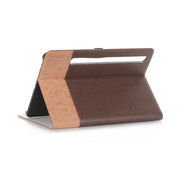 For Samsung Galaxy Tab S9 Cross Texture Stitching Leather Tablet Case(Dark Brown)