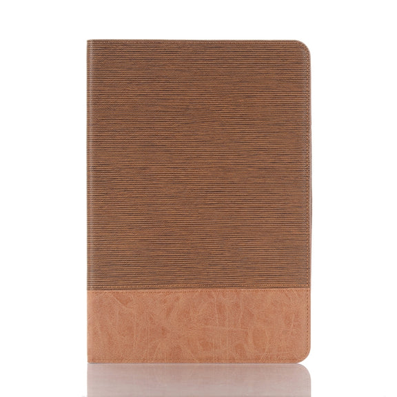For Samsung Galaxy Tab S9 Cross Texture Stitching Leather Tablet Case(Light Brown)