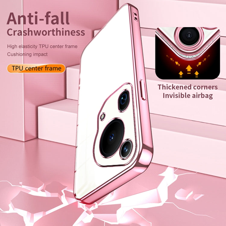 For Huawei Pura 70 Ultra Transparent Plating Fine Hole Phone Case(Purple)