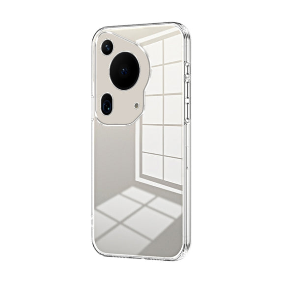 For Huawei Pura 70 Ultra Transparent Plating Fine Hole Phone Case(Transparent)
