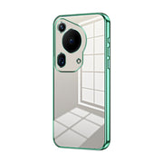 For Huawei Pura 70 Ultra Transparent Plating Fine Hole Phone Case(Green)