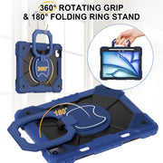 For iPad Air 11 2024 Contrast Color Robot Silicone Hybrid PC Tablet Case(Navy Black)