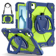 For iPad Air 11 2024 Contrast Color Robot Silicone Hybrid PC Tablet Case(Navy Yellow Green) - iPad Air 11 2024 Cases by PMC TechLife | Online Shopping South Africa | PMC TechLife | Buy Now Pay Later Mobicred