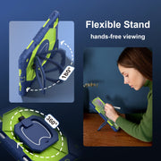 For iPad Air 11 2024 Contrast Color Robot Silicone Hybrid PC Tablet Case(Navy Yellow Green)
