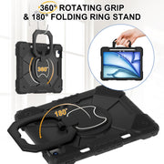 For iPad Air 11 2025 / 2024 Contrast Color Robot Silicone Hybrid PC Tablet Case(Black)