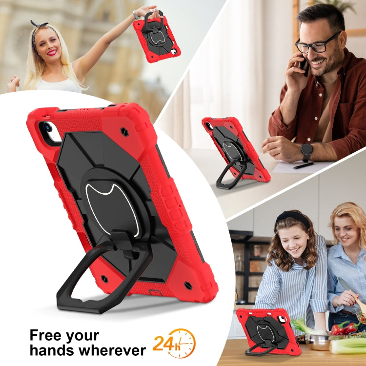 For iPad Air 11 2025 / 2024 Contrast Color Robot Silicone Hybrid PC Tablet Case(Red Black)