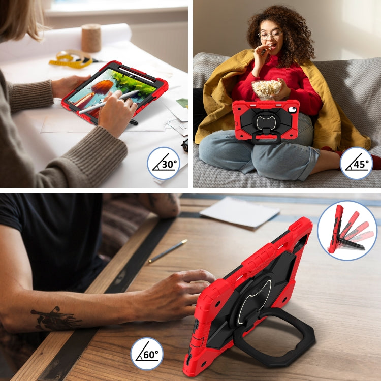 For iPad Air 11 2025 / 2024 Contrast Color Robot Silicone Hybrid PC Tablet Case(Red Black)