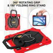For iPad Air 11 2025 / 2024 Contrast Color Robot Silicone Hybrid PC Tablet Case(Red Black)
