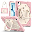 For iPad Air 11 2024 Contrast Color Robot Silicone Hybrid PC Tablet Case(Rose Gold Beige) - iPad Air 11 2024 Cases by PMC TechLife | Online Shopping South Africa | PMC TechLife | Buy Now Pay Later Mobicred