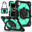 For iPad Pro 11 2024 Contrast Color Robot Silicone Hybrid PC Tablet Case(Black Mint Green) - iPad Pro 11 2024 Cases by PMC TechLife | Online Shopping South Africa | PMC TechLife | Buy Now Pay Later Mobicred