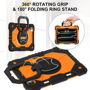 For iPad Pro 11 2024 Contrast Color Robot Silicone Hybrid PC Tablet Case(Black Orange)
