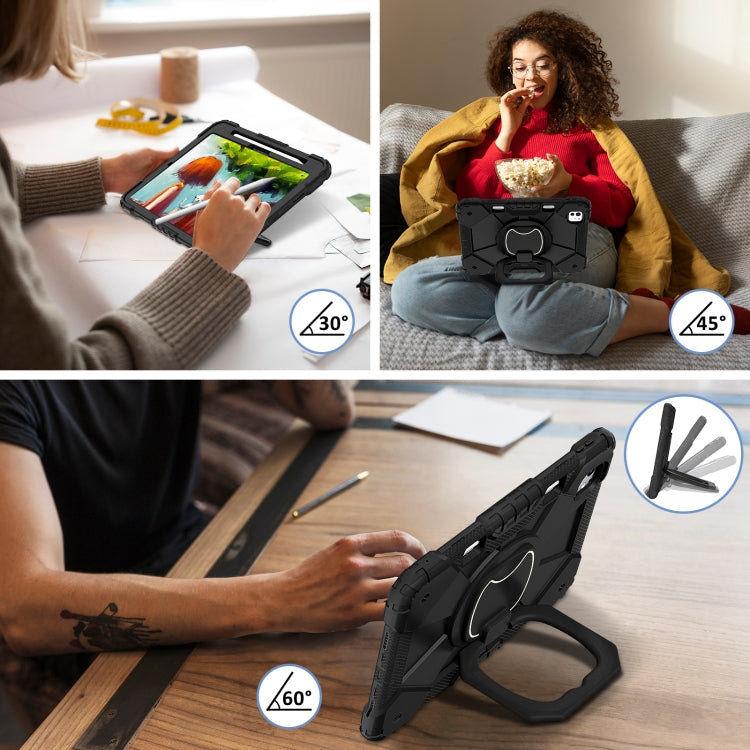 For iPad Pro 11 2024 Contrast Color Robot Silicone Hybrid PC Tablet Case(Black)