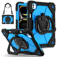 For iPad Pro 11 2024 Contrast Color Robot Silicone Hybrid PC Tablet Case(Black Blue) - iPad Pro 11 2024 Cases by PMC TechLife | Online Shopping South Africa | PMC TechLife | Buy Now Pay Later Mobicred